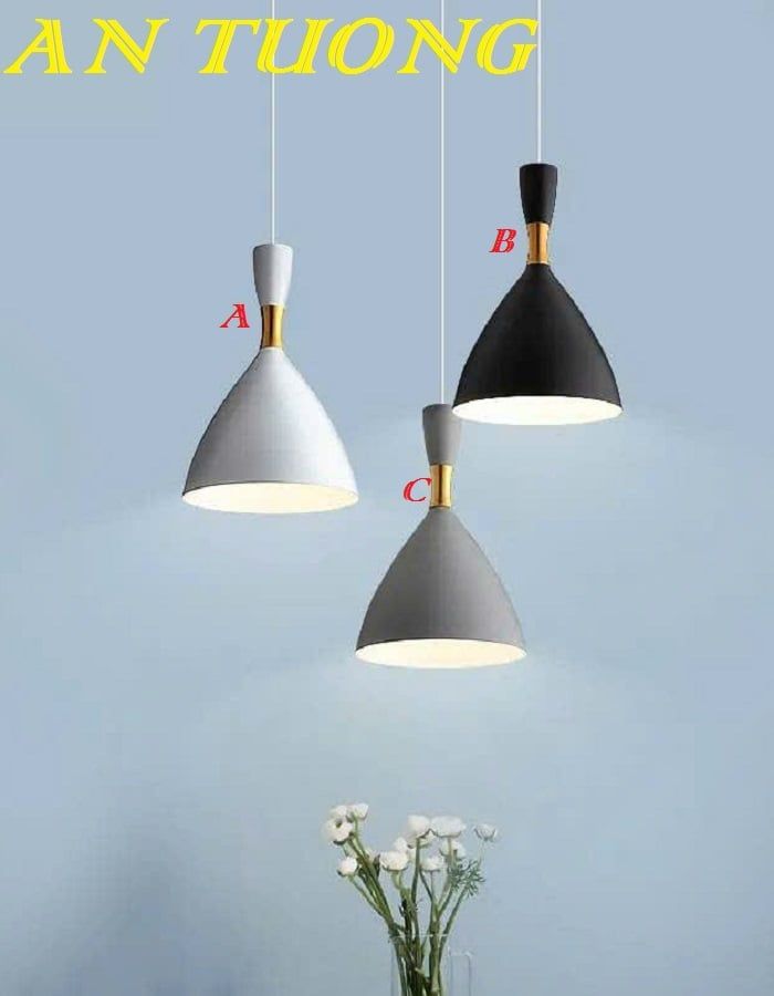 Đèn thả trần chao nhôm decor trang trí quán cafe nhà hàng giá rẻ 024