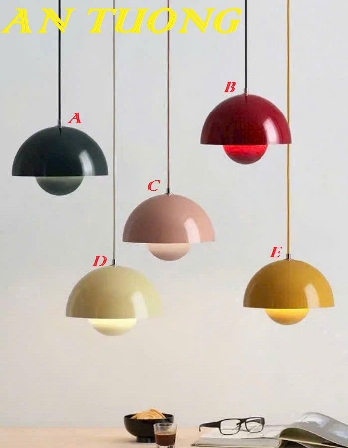 Đèn thả trần chao nhôm decor trang trí quán cafe nhà hàng giá rẻ 028