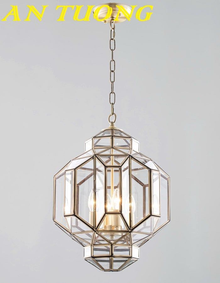 Đèn thả trần cổ điển bằng đồng decor trang trí nội thất đẹp 012