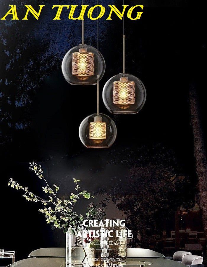 Đèn thả trần decor trang trí quầy bar, bàn ăn, bàn đảo bếp đẹp, hiện đại 0412