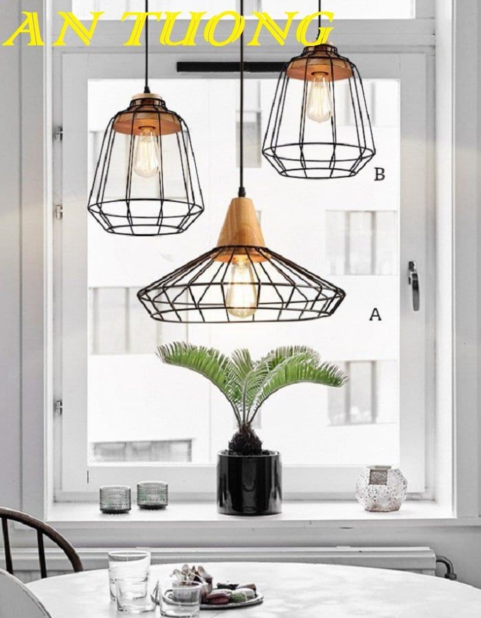 Đèn thả trần decor trang trí quầy bar, bàn ăn, quán cafe giá rẻ 004
