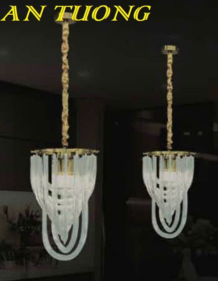 Đèn thả trần pha lê trang trí bàn ăn phòng bếp đẹp 010