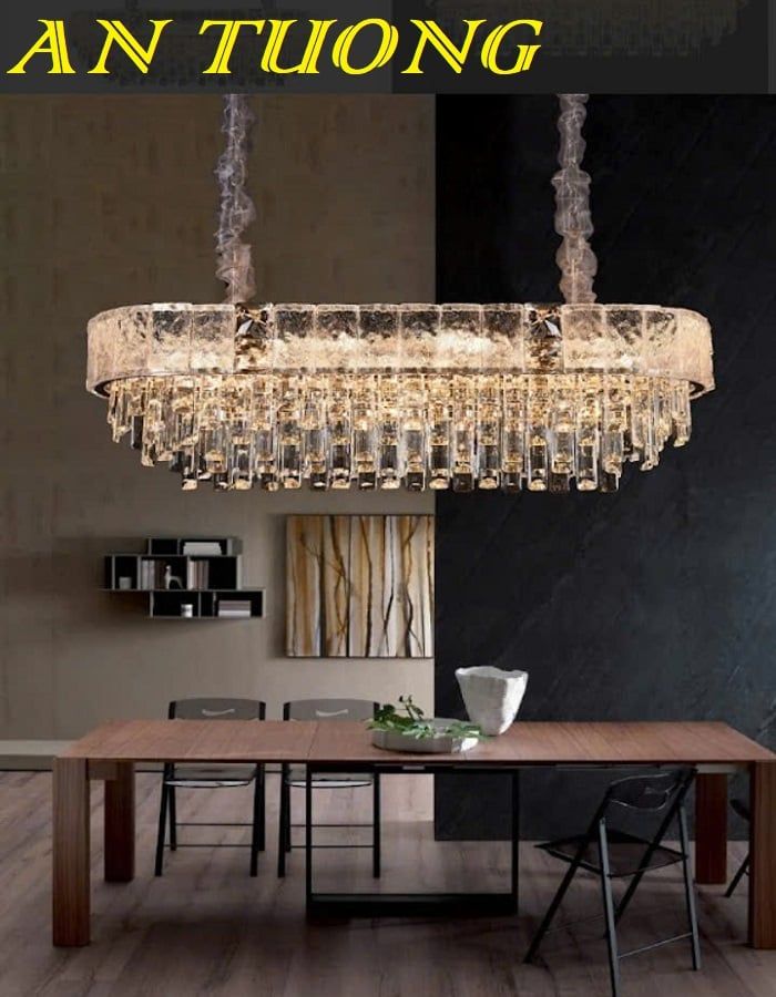 Đèn thả trần pha lê trang trí bàn ăn phòng bếp đẹp 016