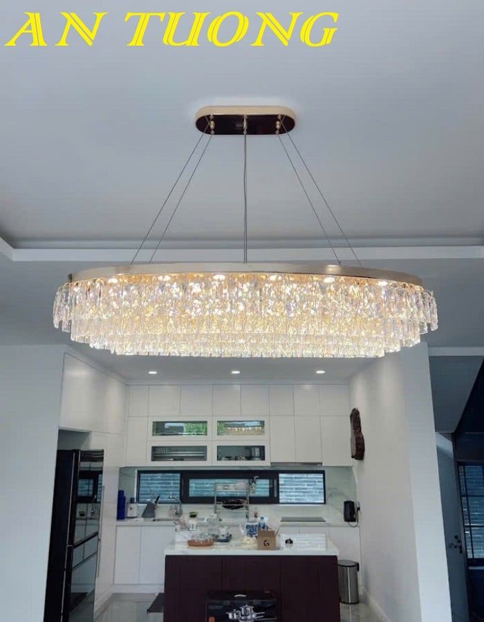 Đèn thả trần pha lê trang trí bàn ăn phòng bếp đẹp 019