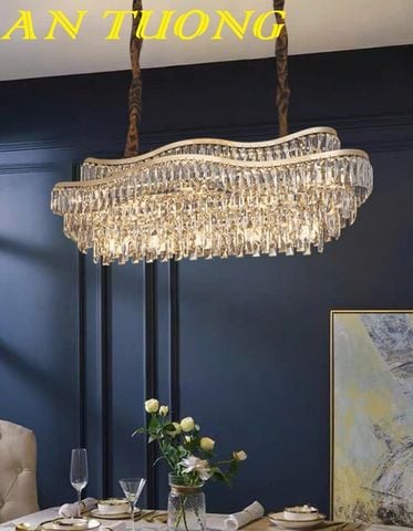 Đèn thả trần pha lê trang trí bàn ăn phòng bếp đẹp