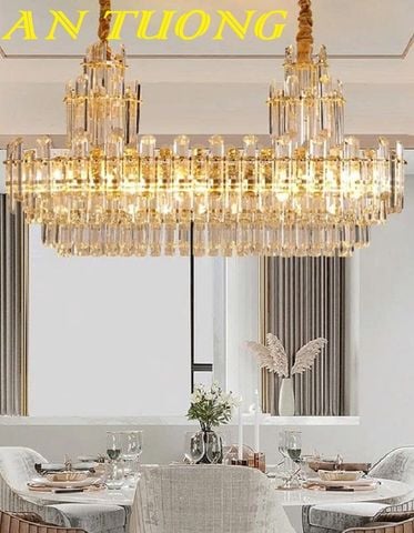 Đèn thả trần pha lê trang trí bàn ăn phòng bếp đẹp