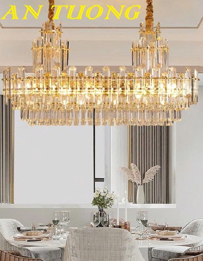 Đèn thả trần pha lê trang trí bàn ăn phòng bếp đẹp 023