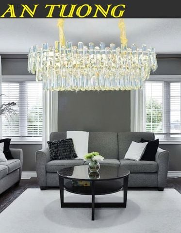 Đèn thả trần pha lê trang trí bàn ăn phòng bếp đẹp
