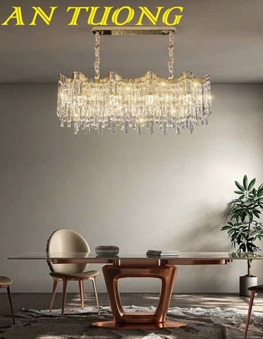 Đèn thả trần pha lê trang trí bàn ăn phòng bếp đẹp