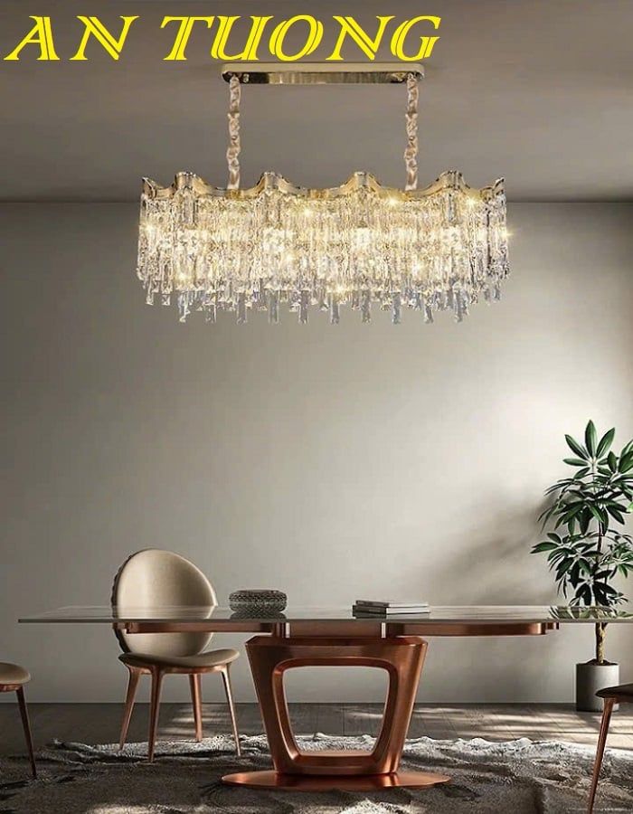 Đèn thả trần pha lê trang trí bàn ăn phòng bếp đẹp 032