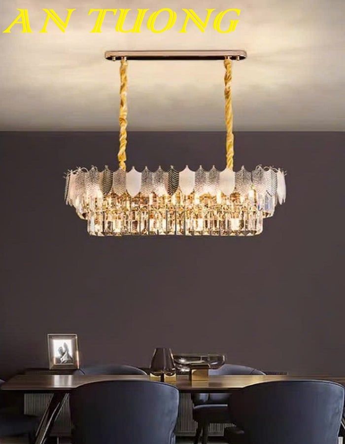 Đèn thả trần pha lê trang trí bàn ăn phòng bếp đẹp 034