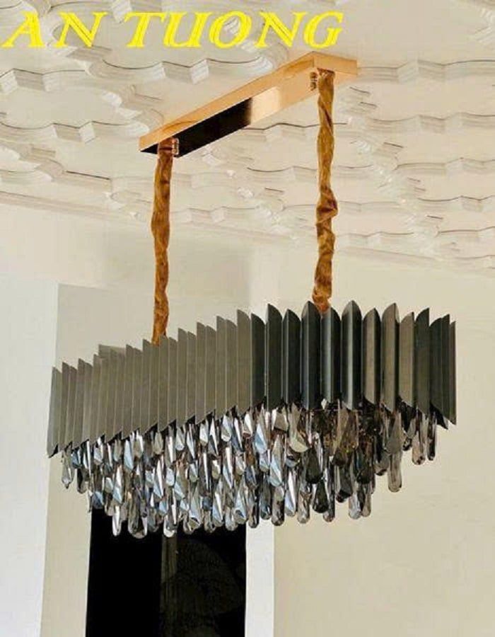 Đèn thả trần pha lê trang trí bàn ăn phòng bếp đẹp 036