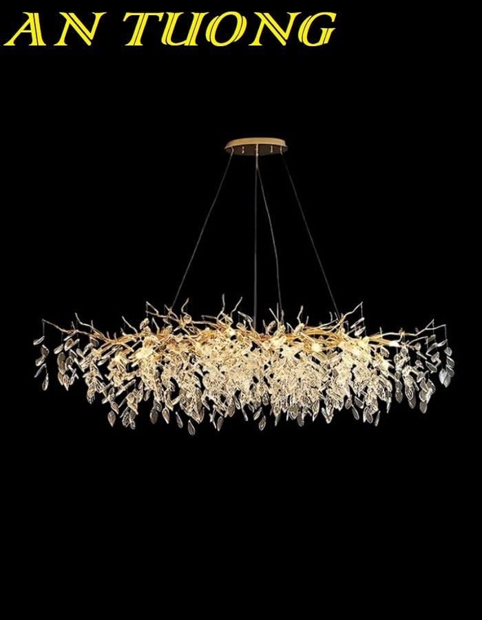 Đèn thả trần pha lê trang trí bàn ăn phòng bếp đẹp 038