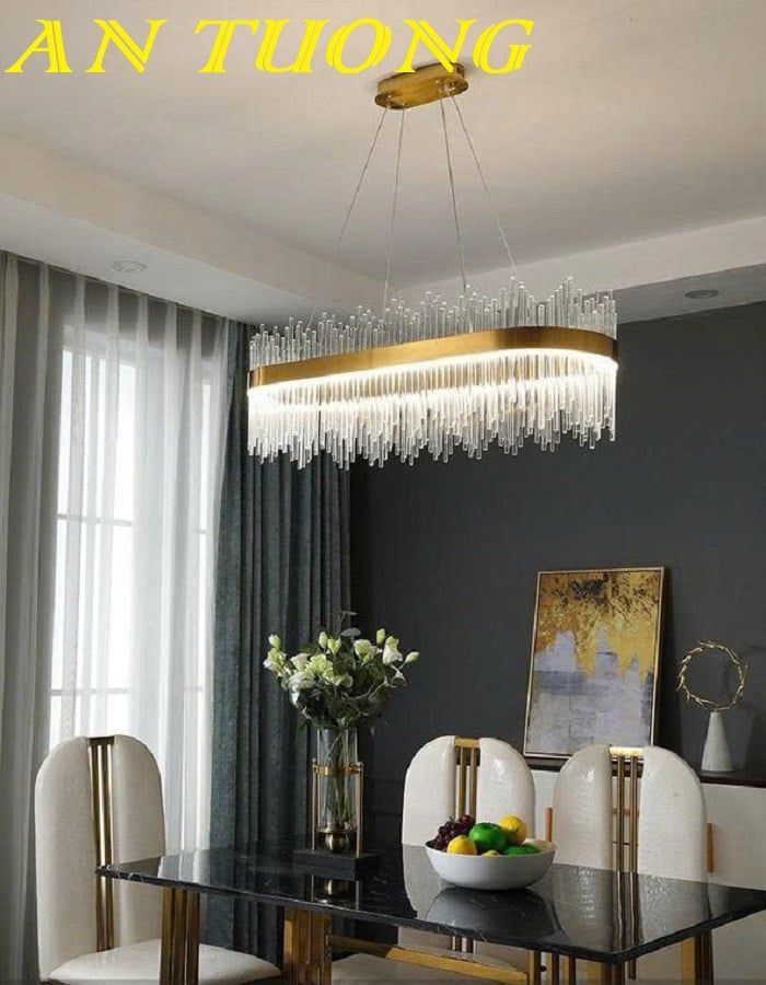 Đèn thả trần pha lê trang trí bàn ăn phòng bếp đẹp 039