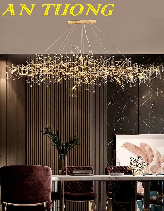 Đèn thả trần pha lê trang trí bàn ăn phòng bếp đẹp 040