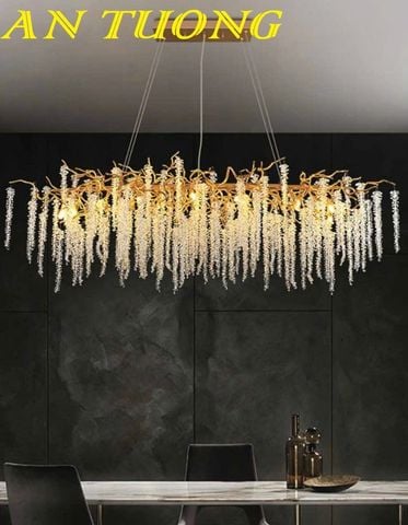 Đèn thả trần pha lê trang trí bàn ăn phòng bếp đẹp
