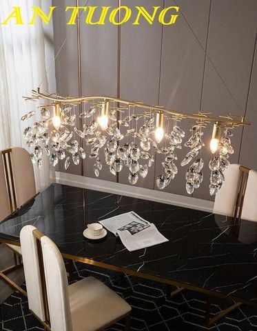 Đèn thả trần pha lê trang trí bàn ăn phòng bếp đẹp