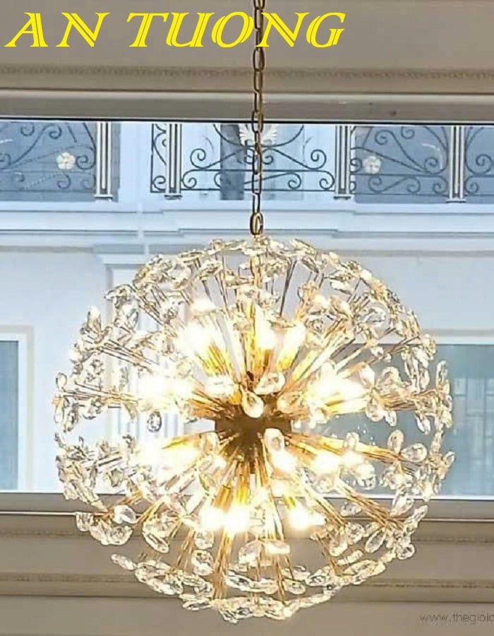 Đèn thả trần pha lê trang trí bàn ăn phòng bếp đẹp 044
