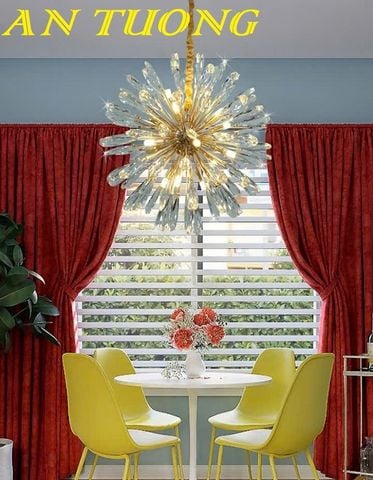Đèn thả trần pha lê trang trí bàn ăn phòng bếp đẹp