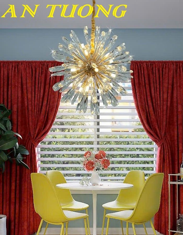 Đèn thả trần pha lê trang trí bàn ăn phòng bếp đẹp 045