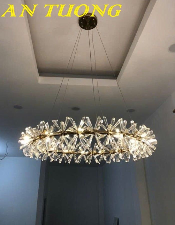 Đèn thả trần pha lê trang trí bàn ăn phòng bếp đẹp 049