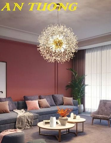 Đèn thả trần pha lê trang trí bàn ăn phòng bếp đẹp