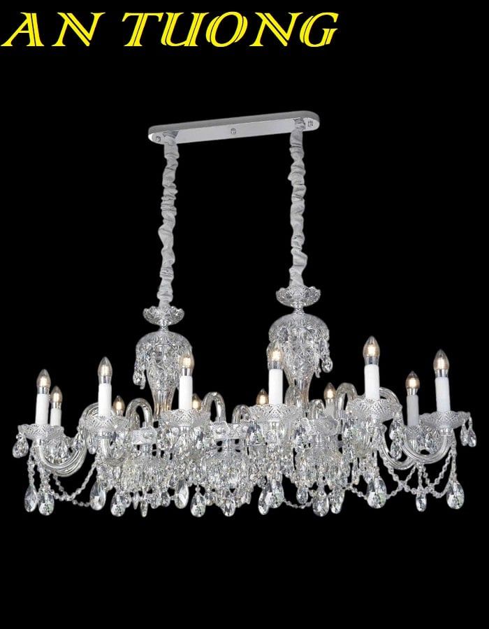 Đèn thả trần pha lê trang trí bàn ăn phòng bếp đẹp 051 | Phong cách tân cổ điển