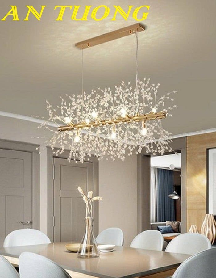 Đèn thả trần pha lê trang trí bàn ăn phòng bếp đẹp 052