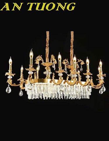  Đèn thả trần pha lê trang trí bàn ăn phòng bếp đẹp 053 | Phong cách tân cổ điển 