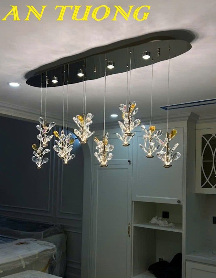 Đèn thả trần pha lê trang trí bàn ăn phòng bếp đẹp 054