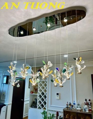  Đèn thả trần pha lê trang trí bàn ăn phòng bếp đẹp 054 
