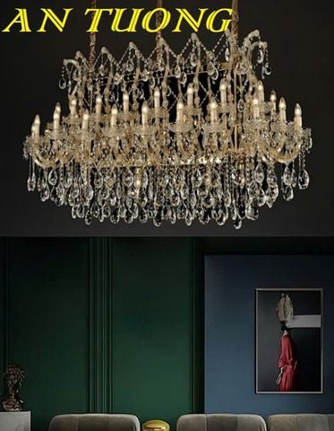 Đèn thả trần pha lê trang trí bàn ăn phòng bếp đẹp 056 | Phong cách tân cổ điển