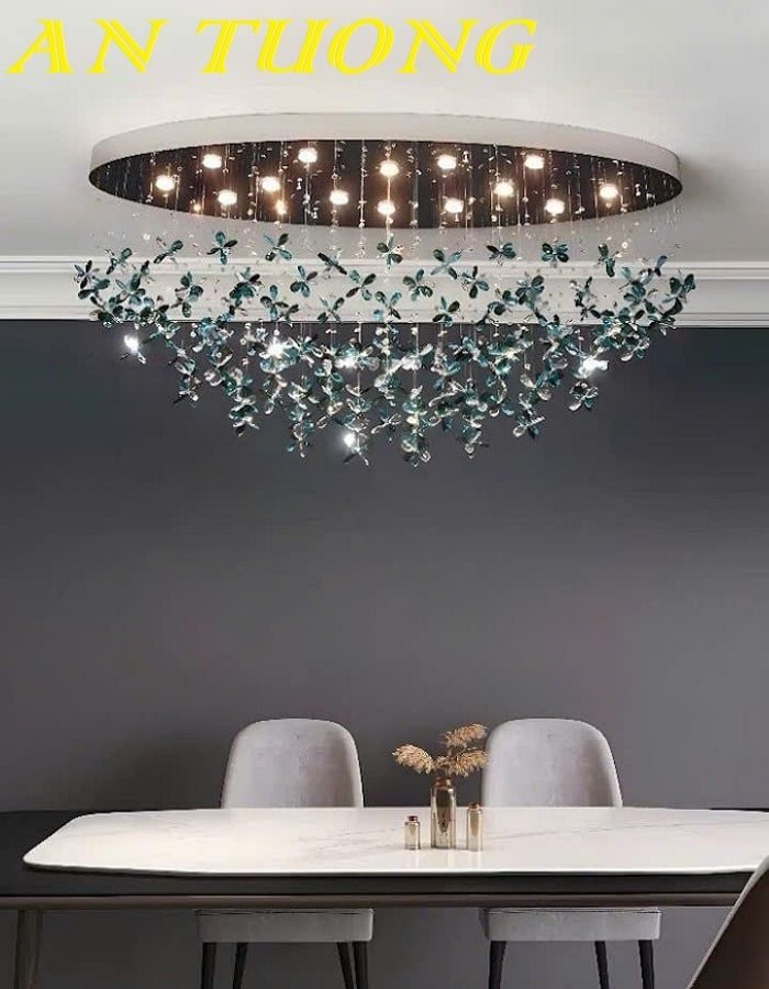 Đèn thả trần pha lê trang trí bàn ăn phòng bếp đẹp 058
