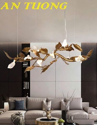 Đèn thả trần đồng pha lê trang trí bàn ăn phòng bếp đẹp