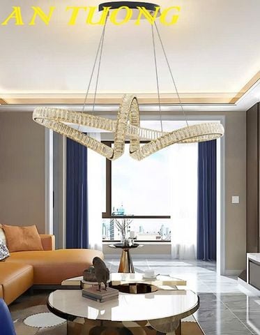 Đèn thả trần pha lê trang trí bàn ăn phòng bếp đẹp