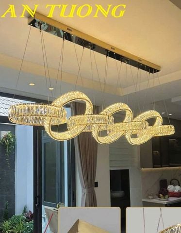 Đèn thả trần pha lê trang trí bàn ăn phòng bếp đẹp