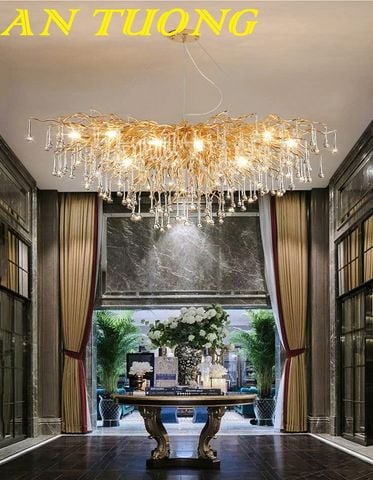 Đèn thả trần phòng khách tân cổ điển sang trọng
