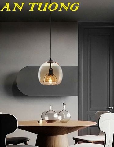 Đèn thả trần thủy tinh trang trí bàn ăn, quầy bar phòng bếp đẹp
