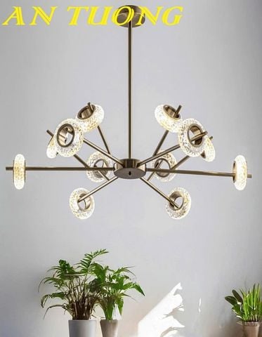  Đèn thả trần trang trí phòng khách căn hộ chung cư 0172 
