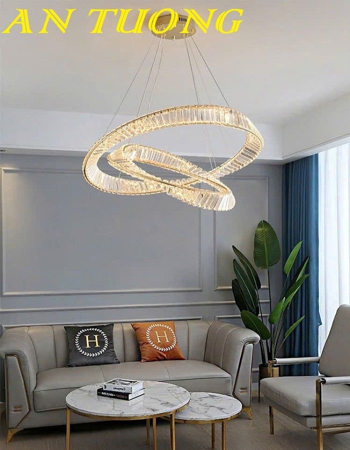 Đèn thả trần trang trí phòng khách chung cư đẹp 0338