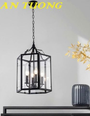  Đèn thả trần trang trí tân cổ điển màu đen 0351 