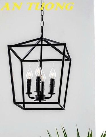  Đèn thả trần trang trí tân cổ điển màu đen 0352 