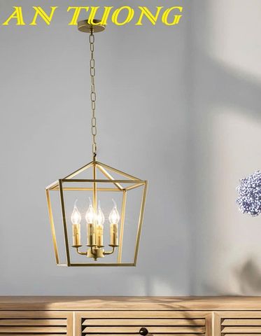  Đèn thả trần trang trí tân cổ điển màu vàng 0353 