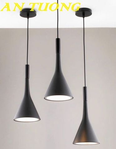 Đèn thả trần trang trí chao màu đen đẹp, hiện đại