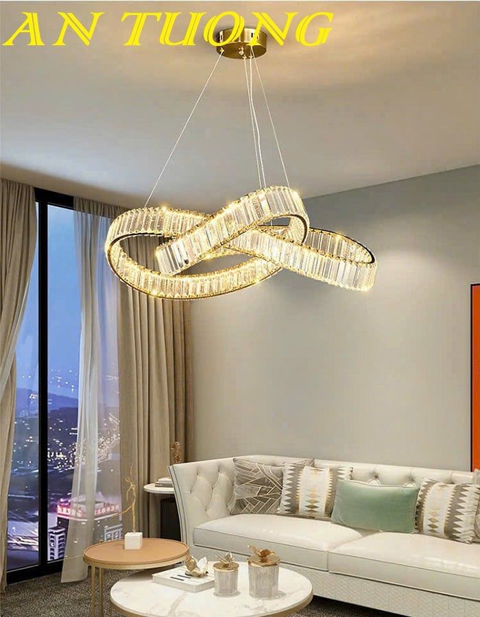 Đèn thả trần trang trí phòng khách pha lê cao cấp 007