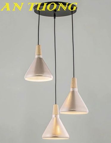  Đèn thả bàn ăn 3 bóng đuôi gỗ trang trí phòng bếp đẹp 0134 
