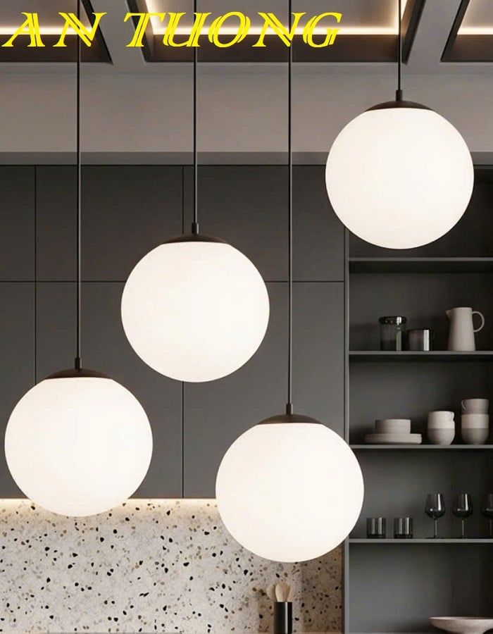 Đèn thả trần thủy tinh hình tròn trang trí 0155