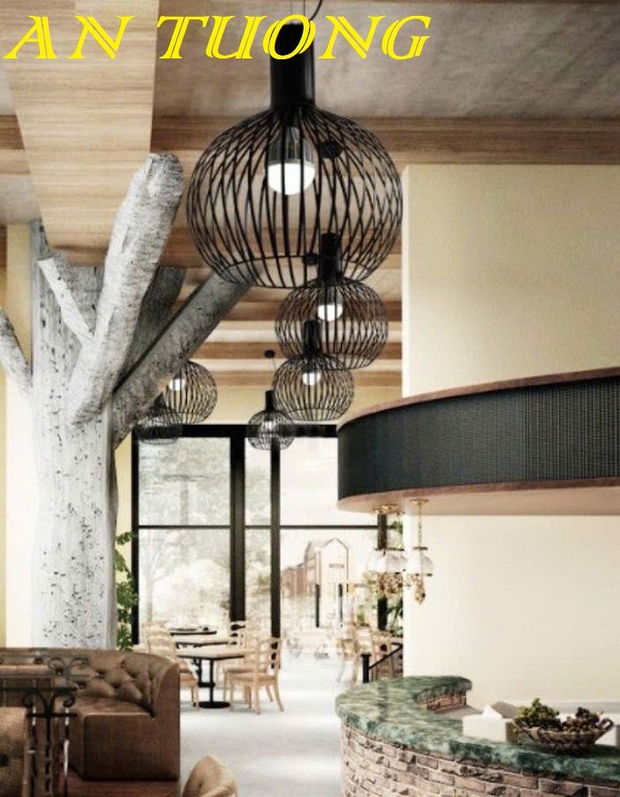 Đèn thả trang trí quán cafe đẹp treo trần 020
