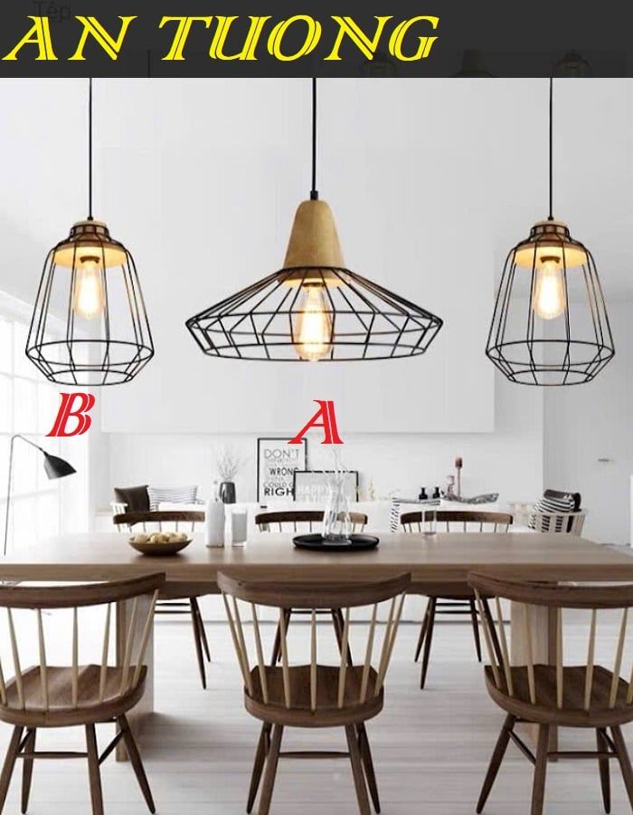 Đèn thả trang trí bàn ăn phòng bếp đẹp treo trần 084