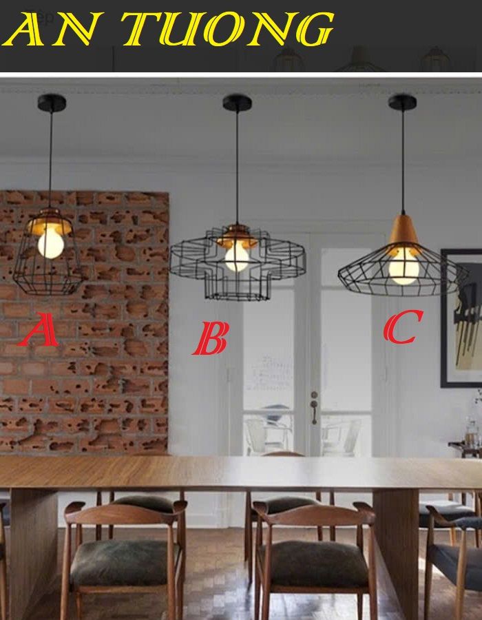 Đèn thả trang trí bàn ăn phòng bếp đẹp treo trần 087